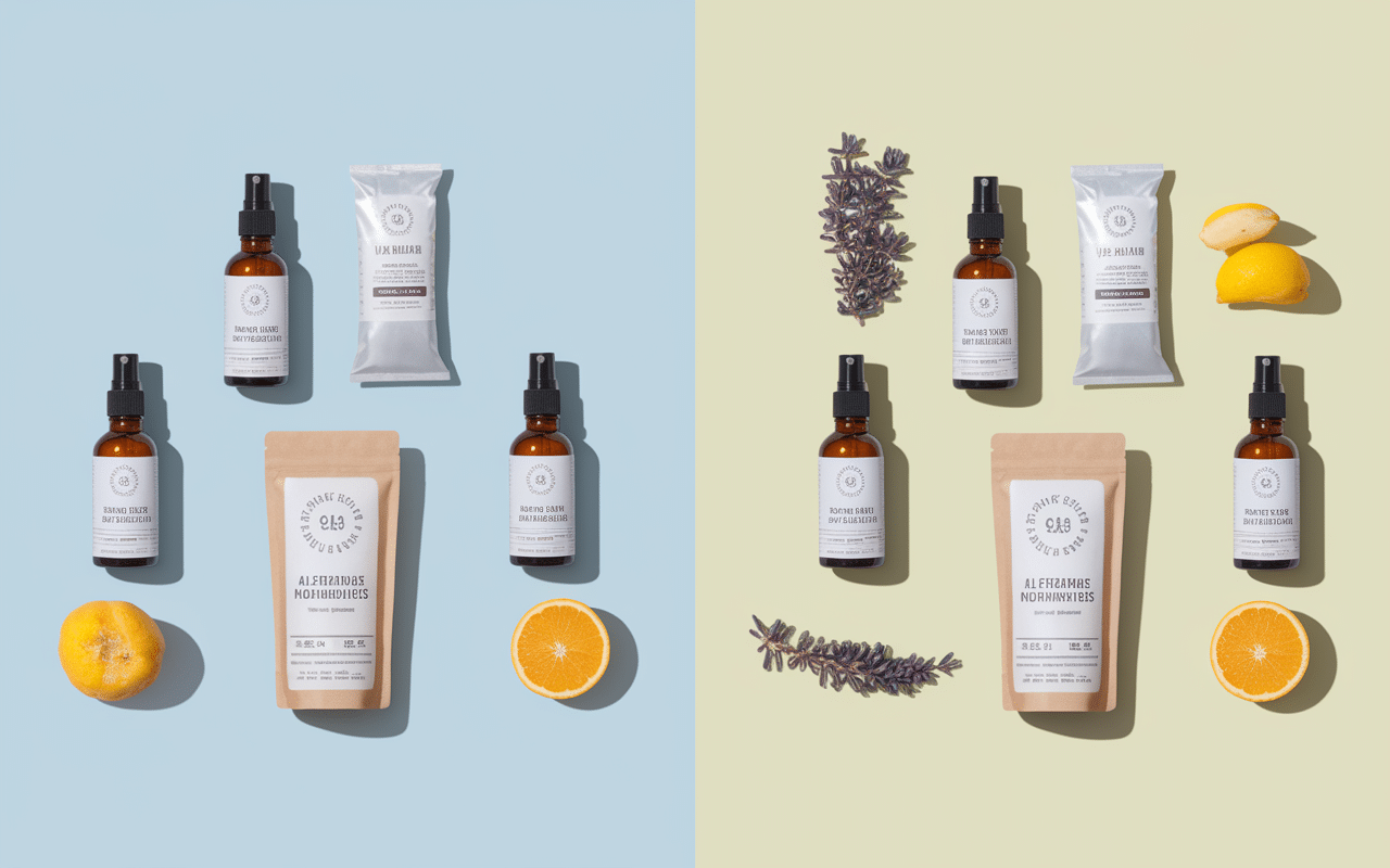 Comparatif produits industriels et naturels linge