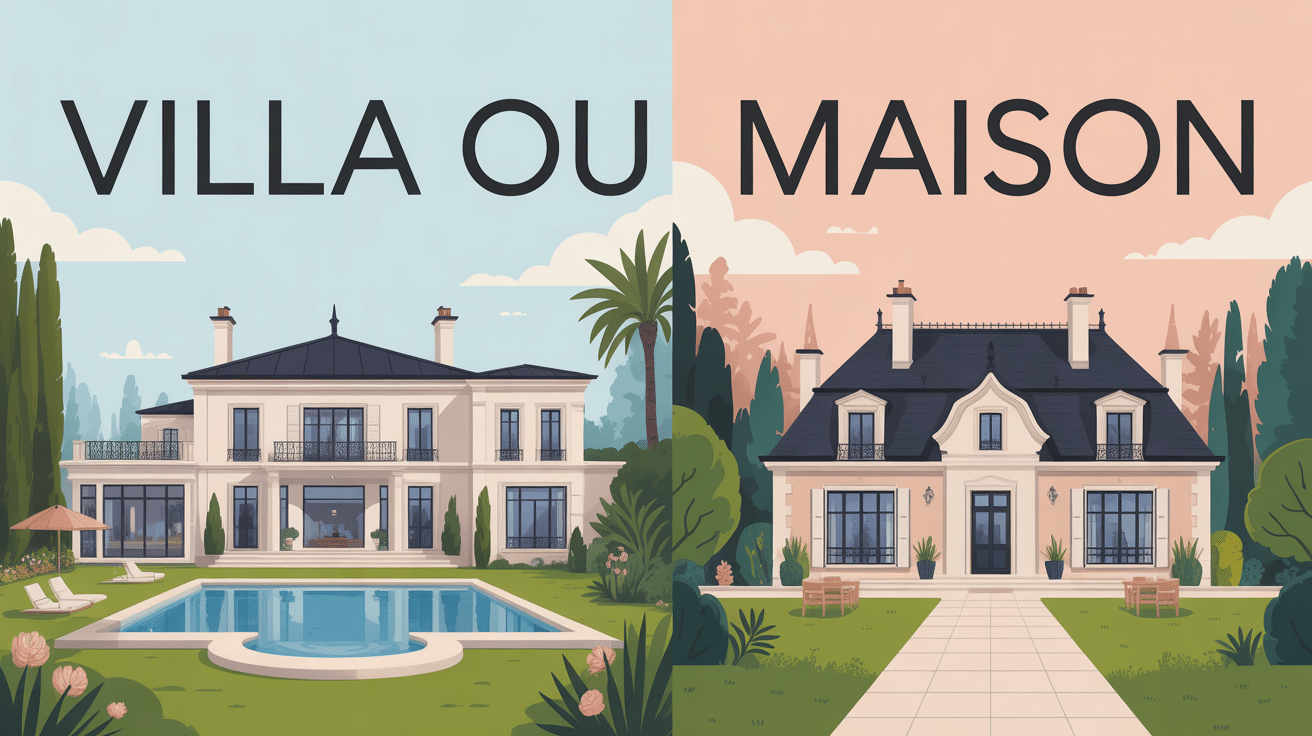 Difference entre villa et maison avec villa luxueuse et maison classique