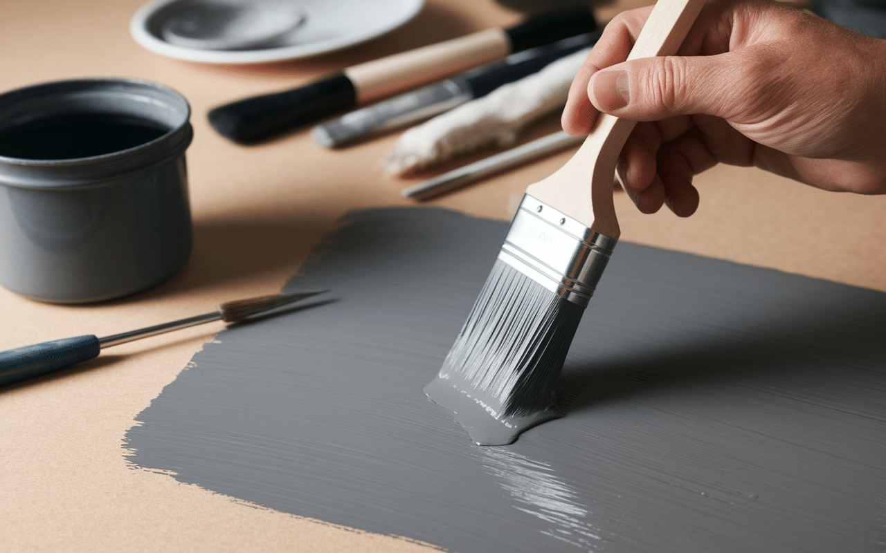 application ral 2900 sablé pinceau sur métal