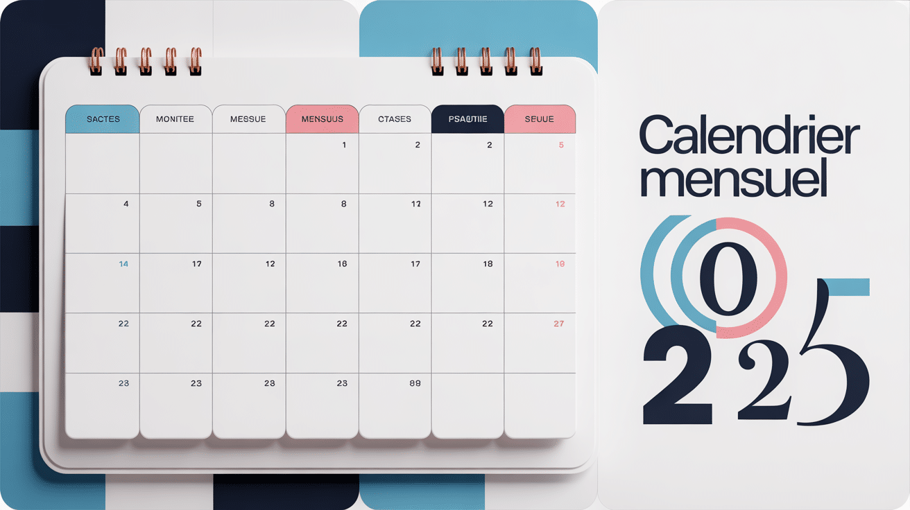 vue calendrier mensuel 2025 design professionnel