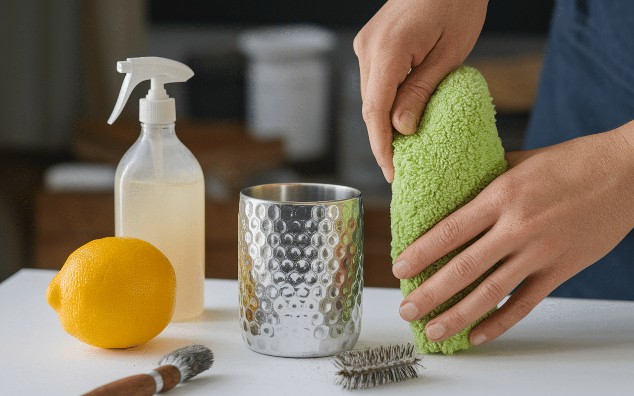 Entretien couleur du laiton avant après