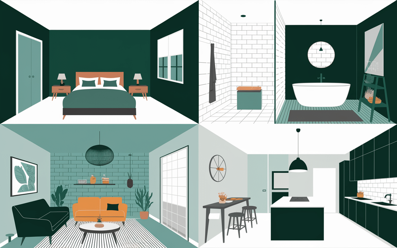 Intérieurs stylisés avec quel couleur avec le vert d'eau