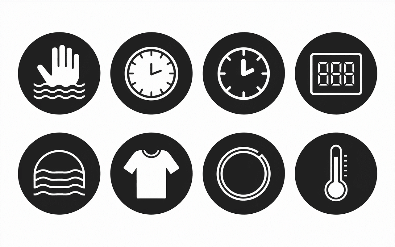 symboles machine a laver courants pictogrammes