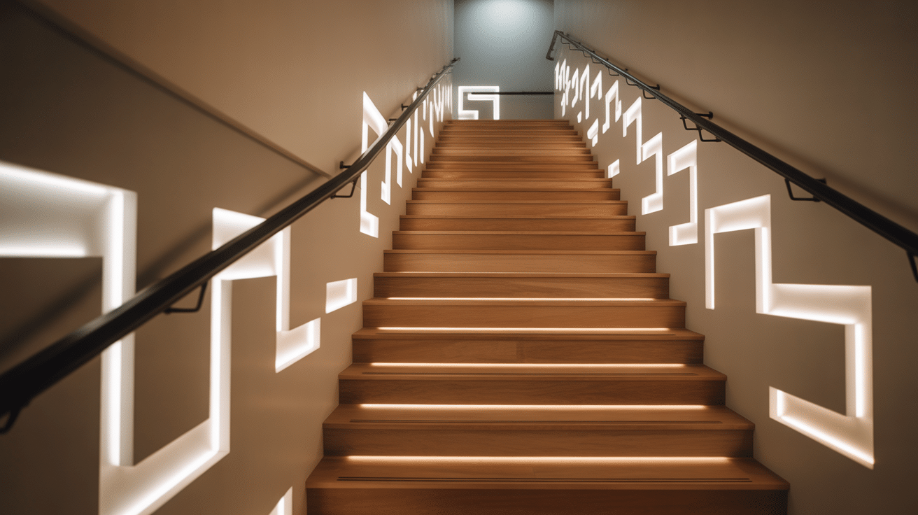 applique murale pour escalier design lumineux