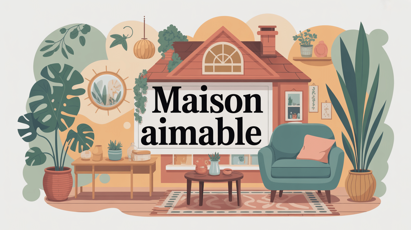 maison aimable illustration chaleureuse avec éléments bien-être