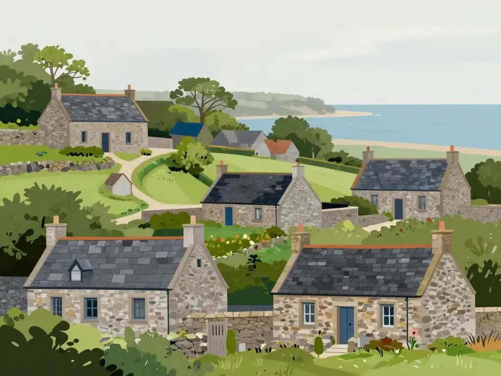 maisons bretonnes traditionnelles granite ardoise