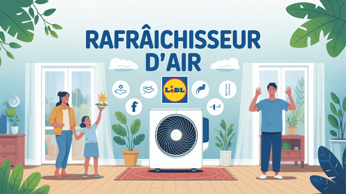 Rafraichisseur d'air Lidl Silvercrest dans une pièce lumineuse