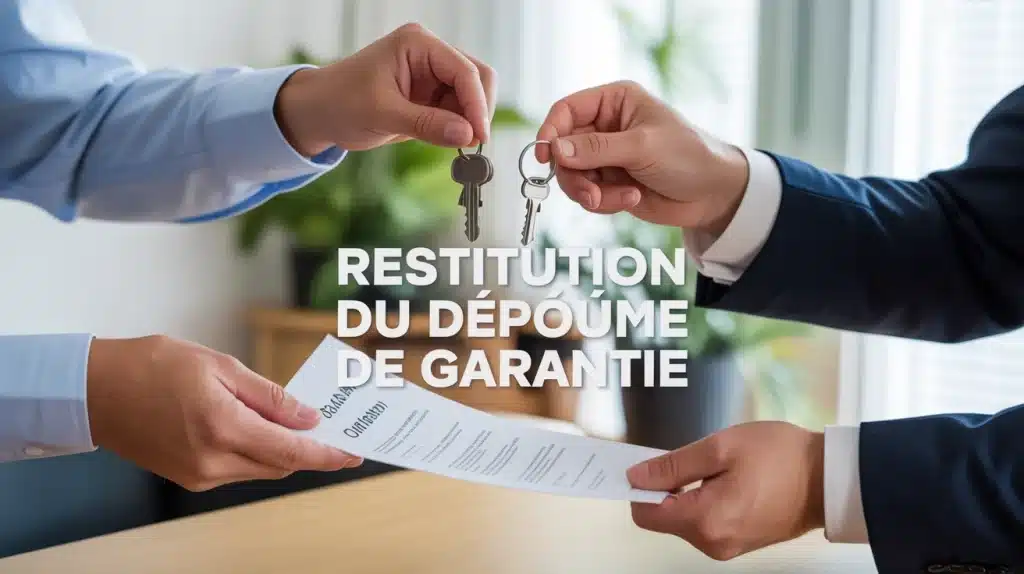illustration restitution du dépôt de garantie échange clés et contrat