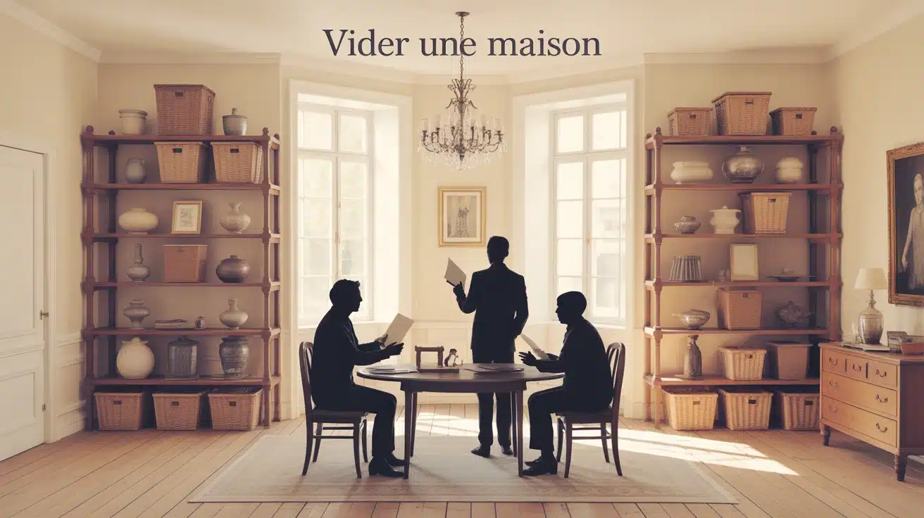 Vider maison piles objets famille discussion