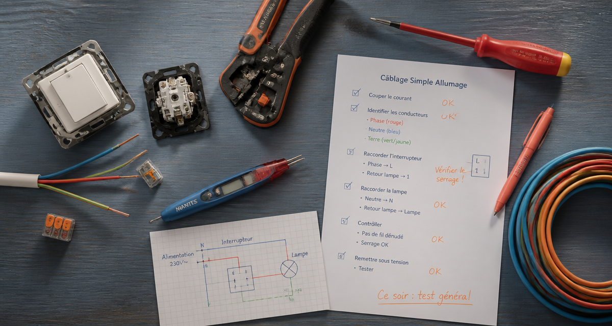 cablage simple allumage outils et schéma
