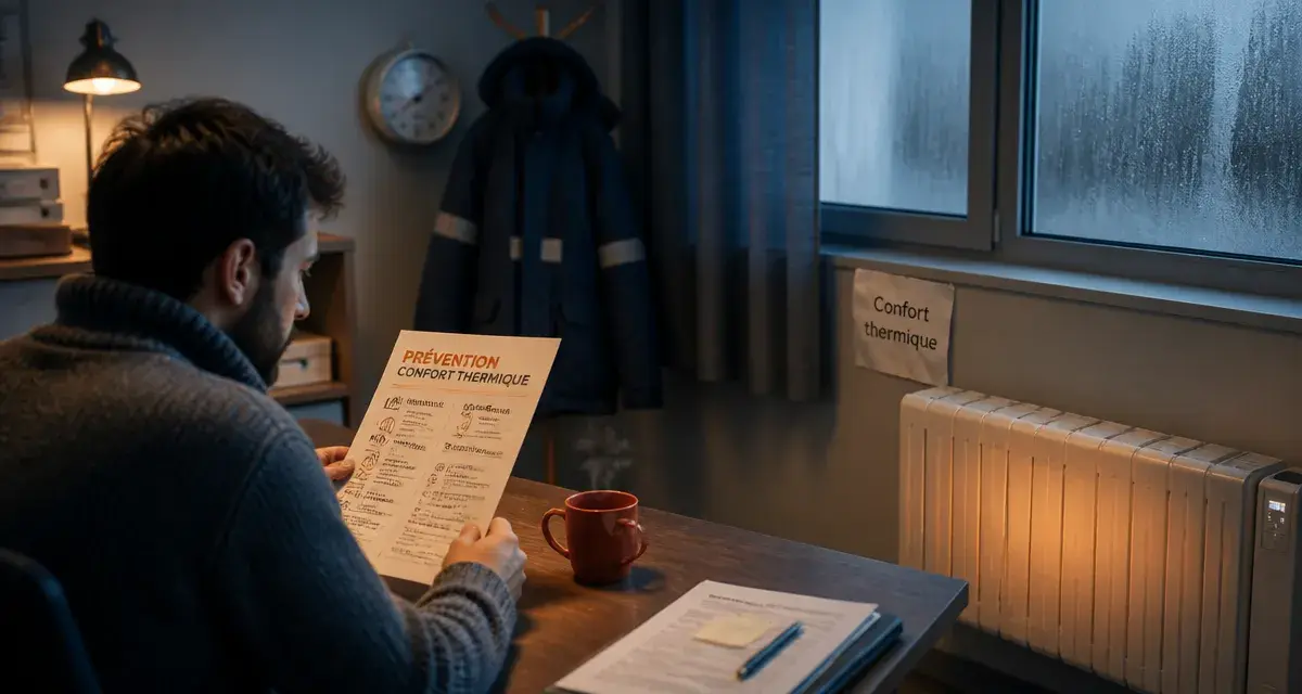 Température minimale travail : bureau froid et radiateur allumé