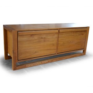 Carla Teak Media Console 2 Teak Media Console