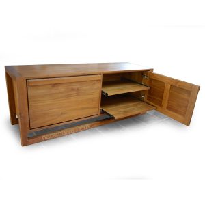 Carla Teak Media Console 1 Teak Media Console
