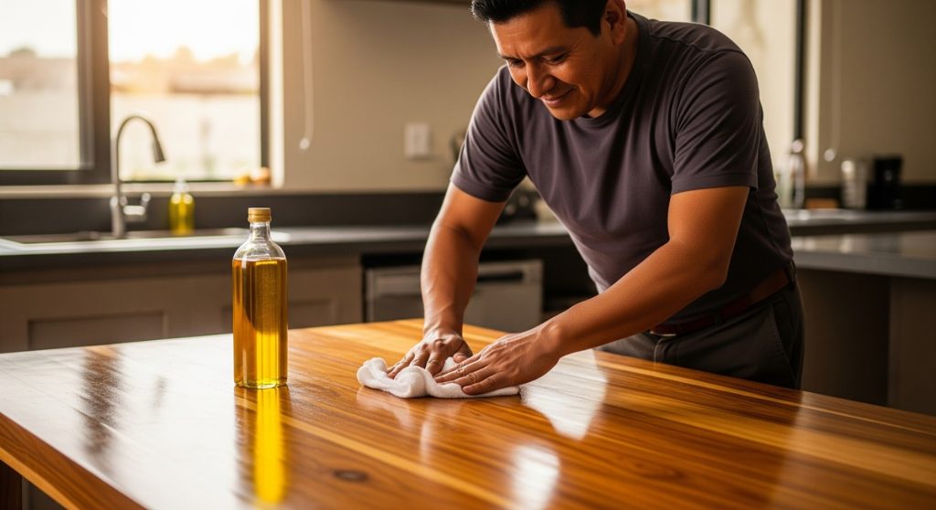 How to Care for Indoor Teak Furniture: Simple Tips That Keep It Looking Beautiful 4 oiling teak dining table