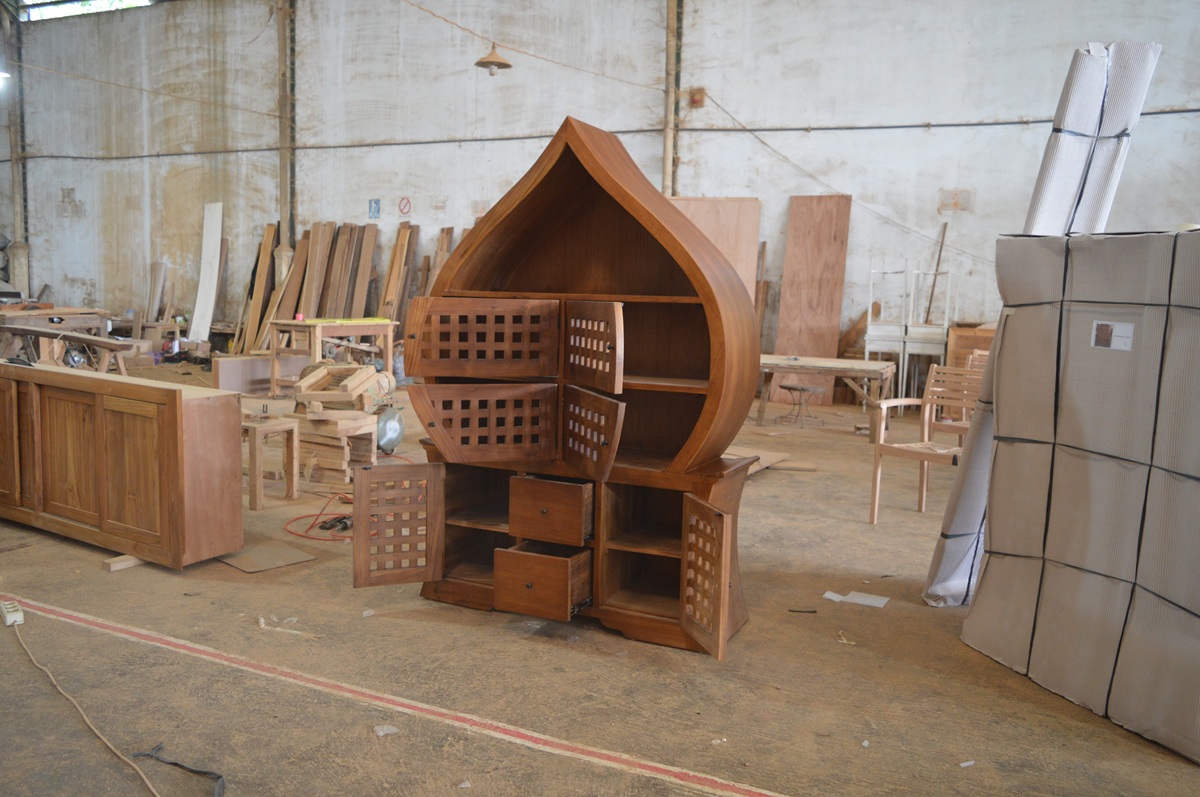 teak display cabinets