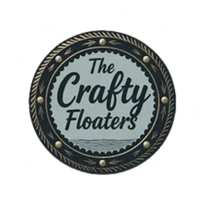 Logo of The Crafty Floaters featuring a circular design with nautical elements.