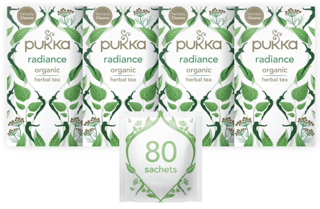 Pukka Radiance Organic Herbal Tea | Fennel, Aloe Vera, Peppermint, Dandelion and Nettle