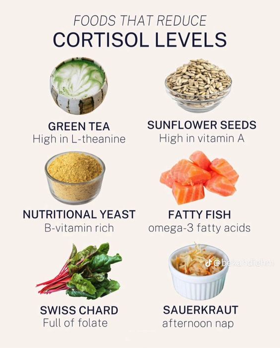 Foods that reduce cortisol levels and inflammation