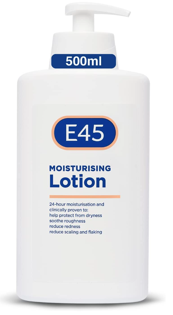 E45 moisturising lotion after a spray tan
