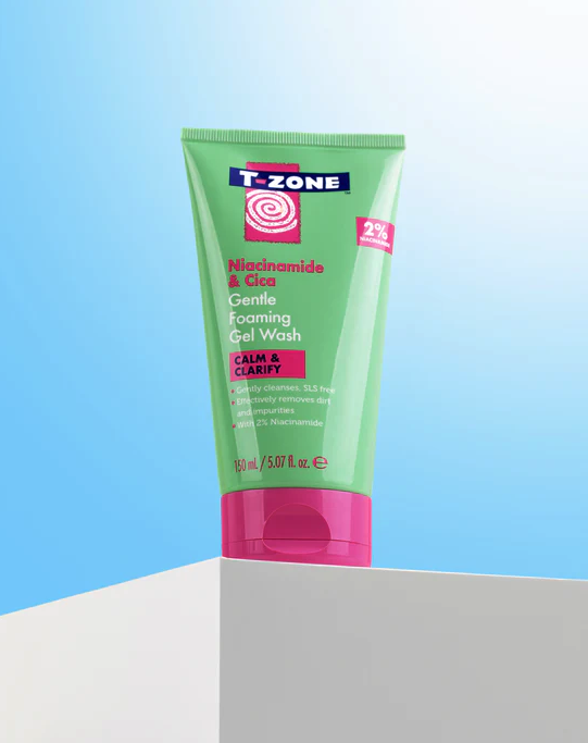 T-Zone Niacinamide & Cica Calm & Clarify Gentle Foaming Gel Wash