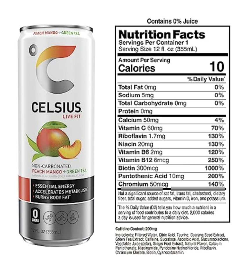 does celsius cause acne