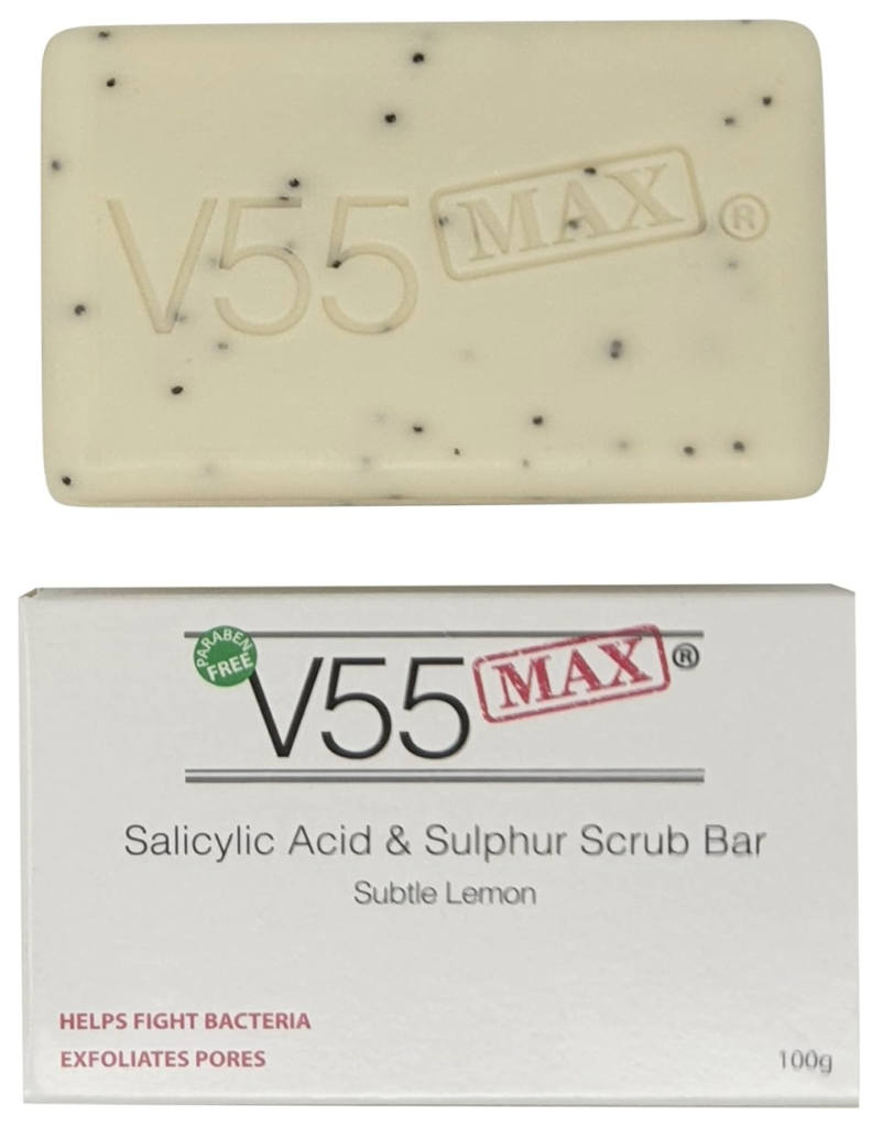 V55 MAX Salicylic Acid, Tea Tree Oil and Sulphur Soap Scrub