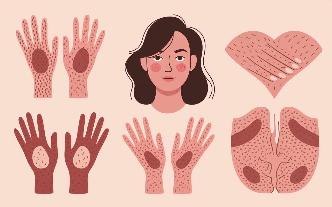 Illustration des signes cutanés du diabète