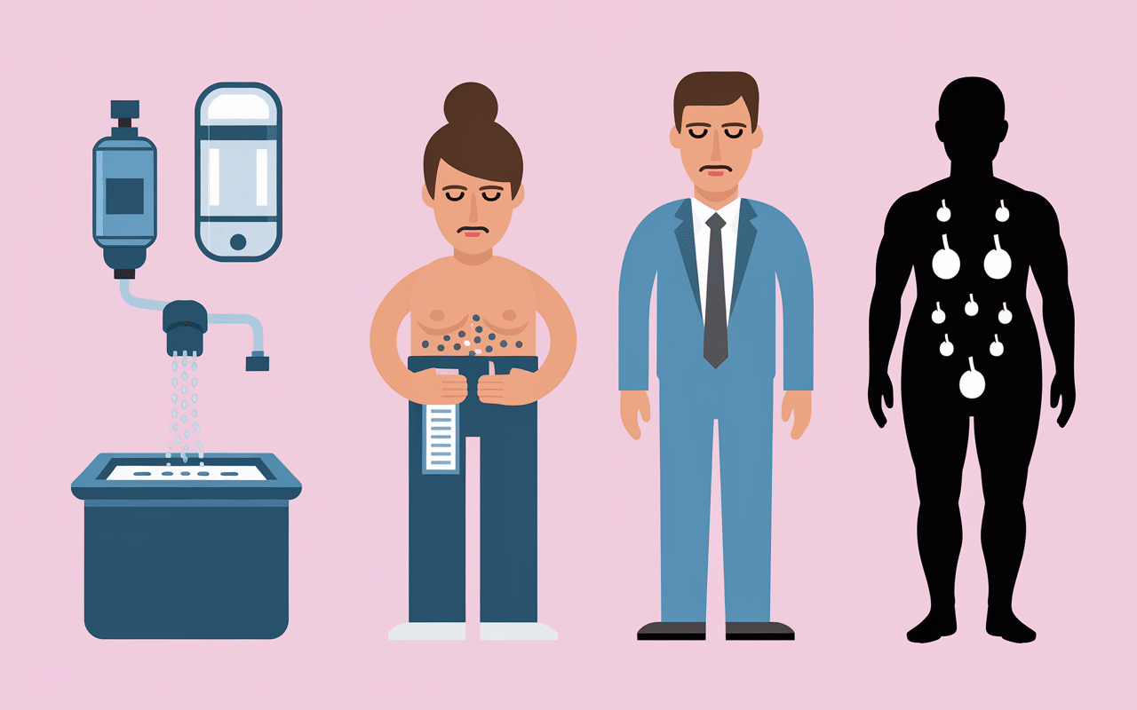 Infographie des symptômes physiologiques du diabète