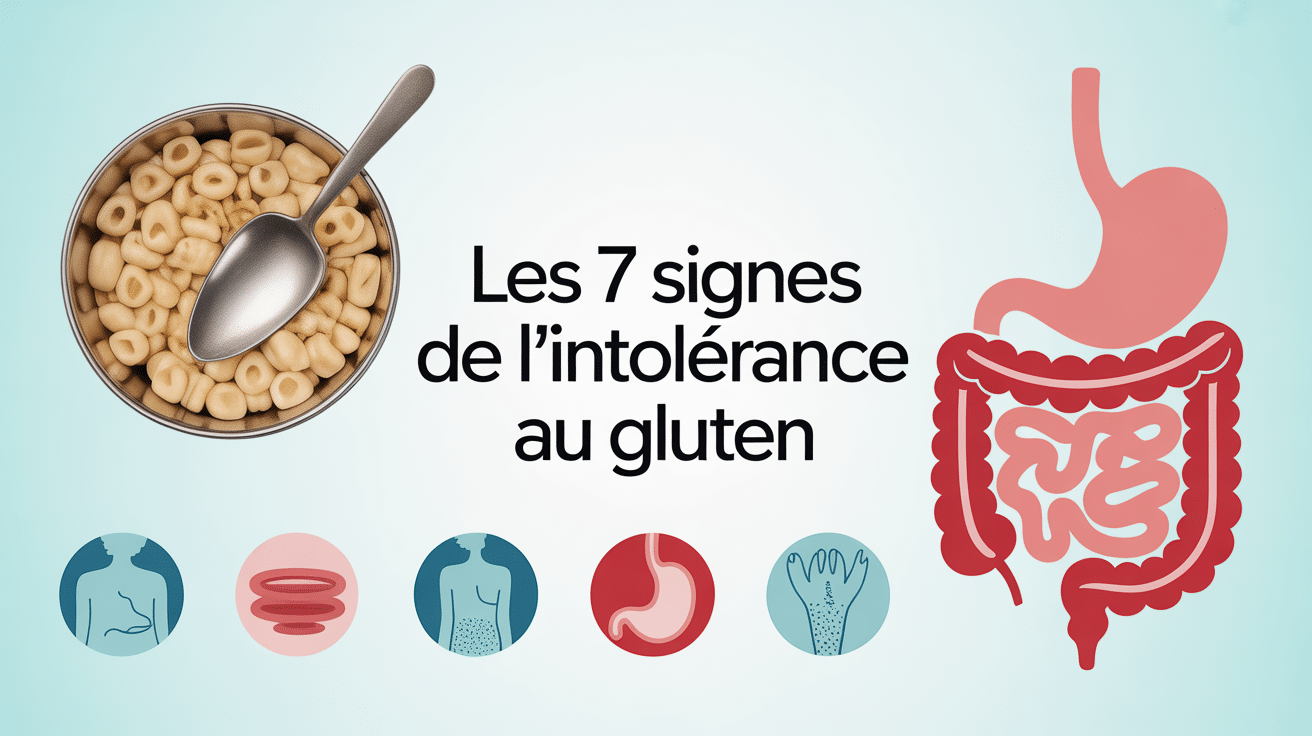 Infographie médicale 7 signes intolérance gluten