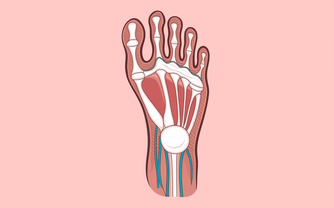 Diagramme anatomique du dessus du pied