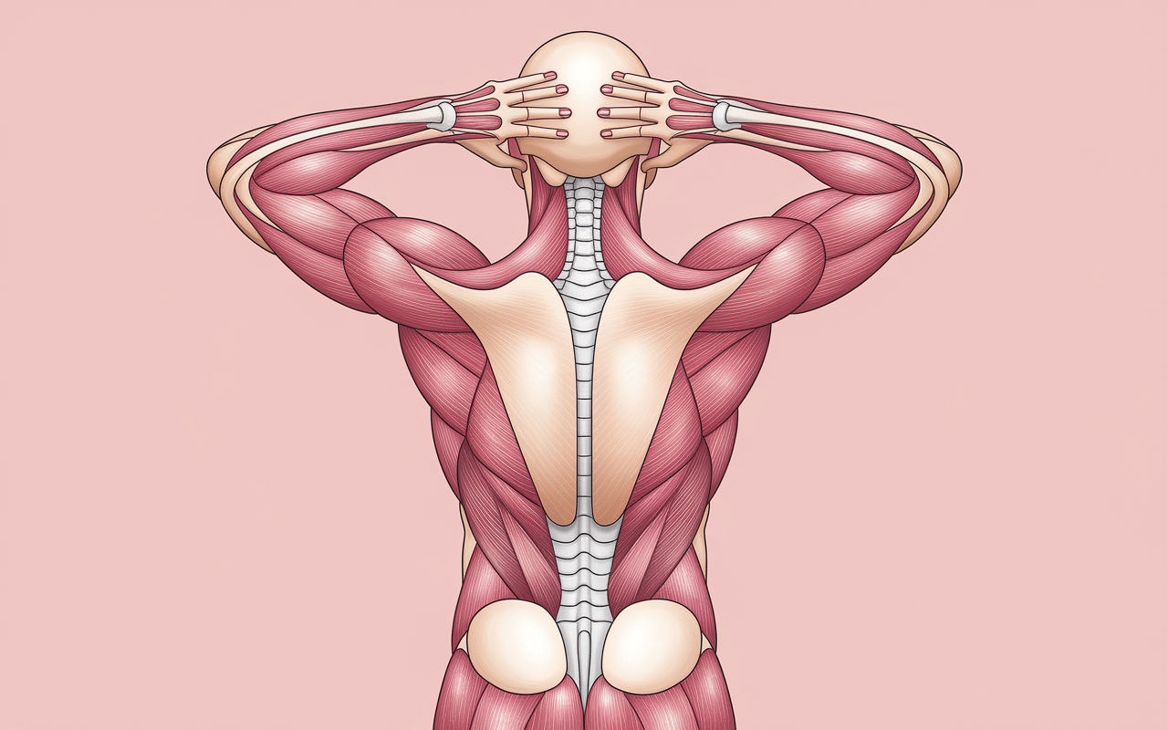 Schéma détaillé des muscles des omoplates
