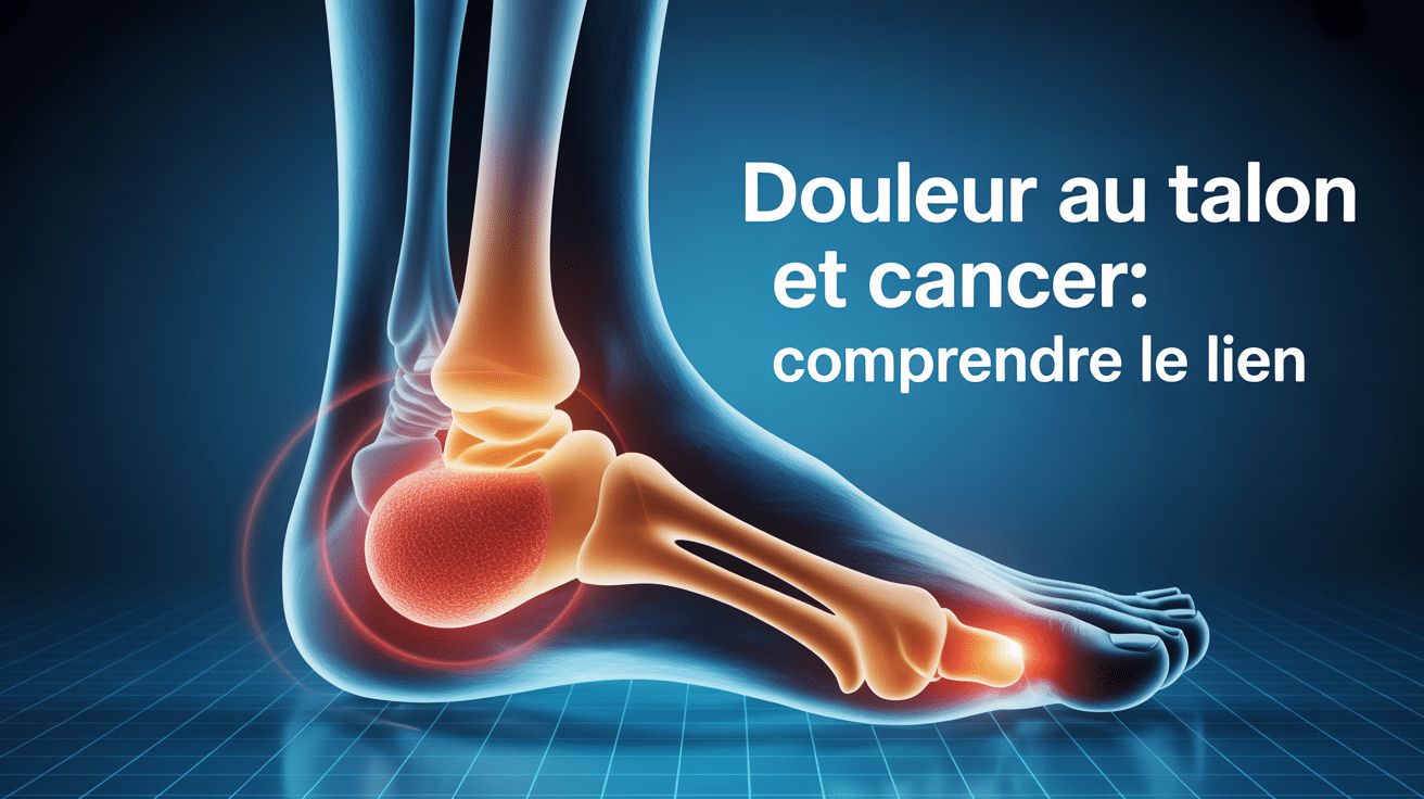 Pied avec zone douloureuse au talon, visualisation médicale