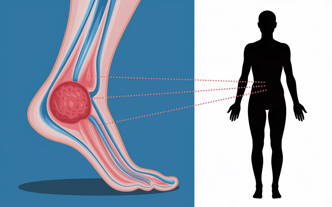 Illustration médicale lien cancer talon poumons