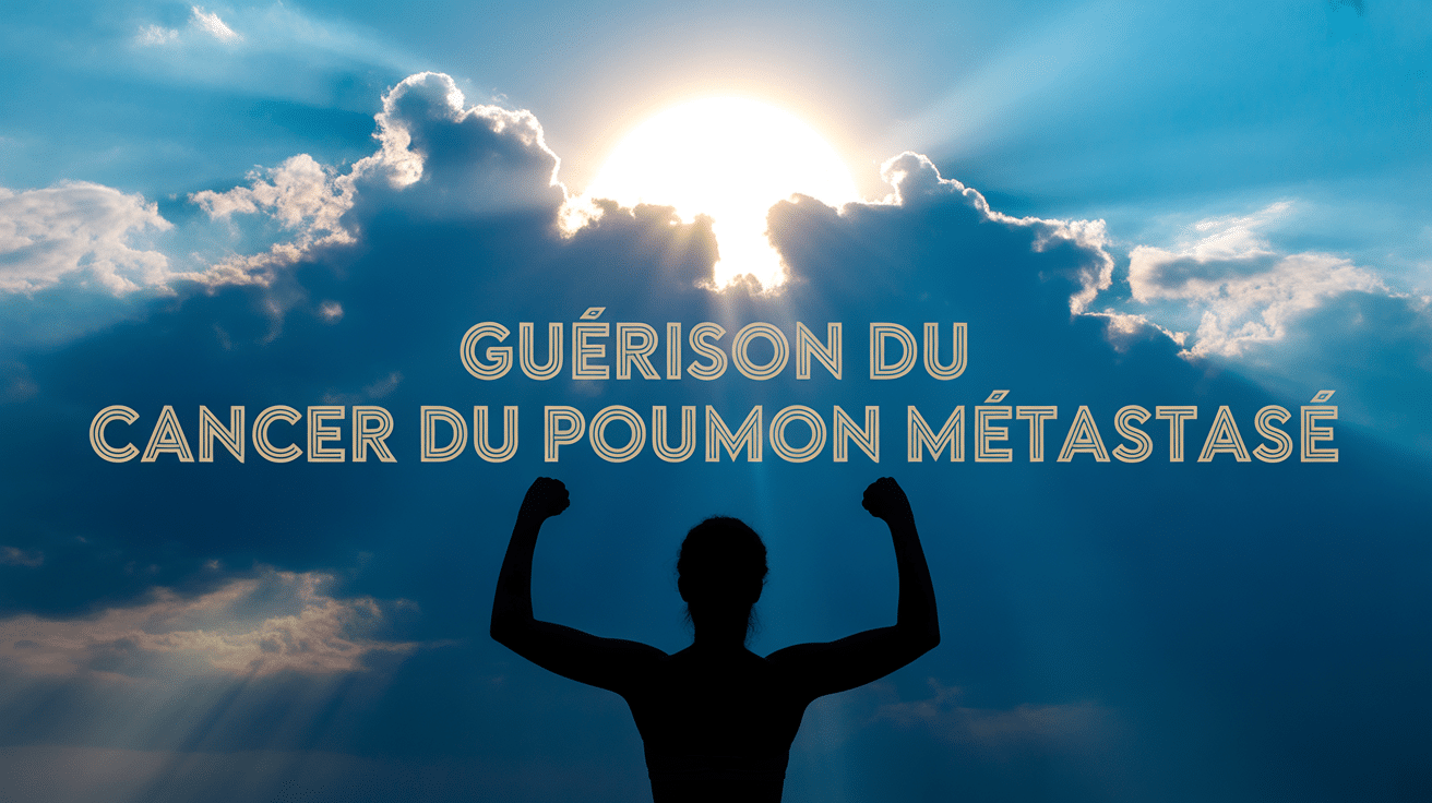 Silhouette victorieuse contre un ciel bleu - Guérison cancer poumon métastasé