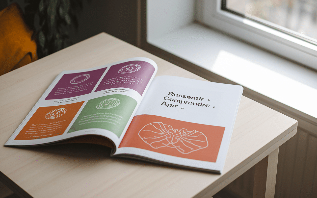 Magazine ouvert avec concept psychologique