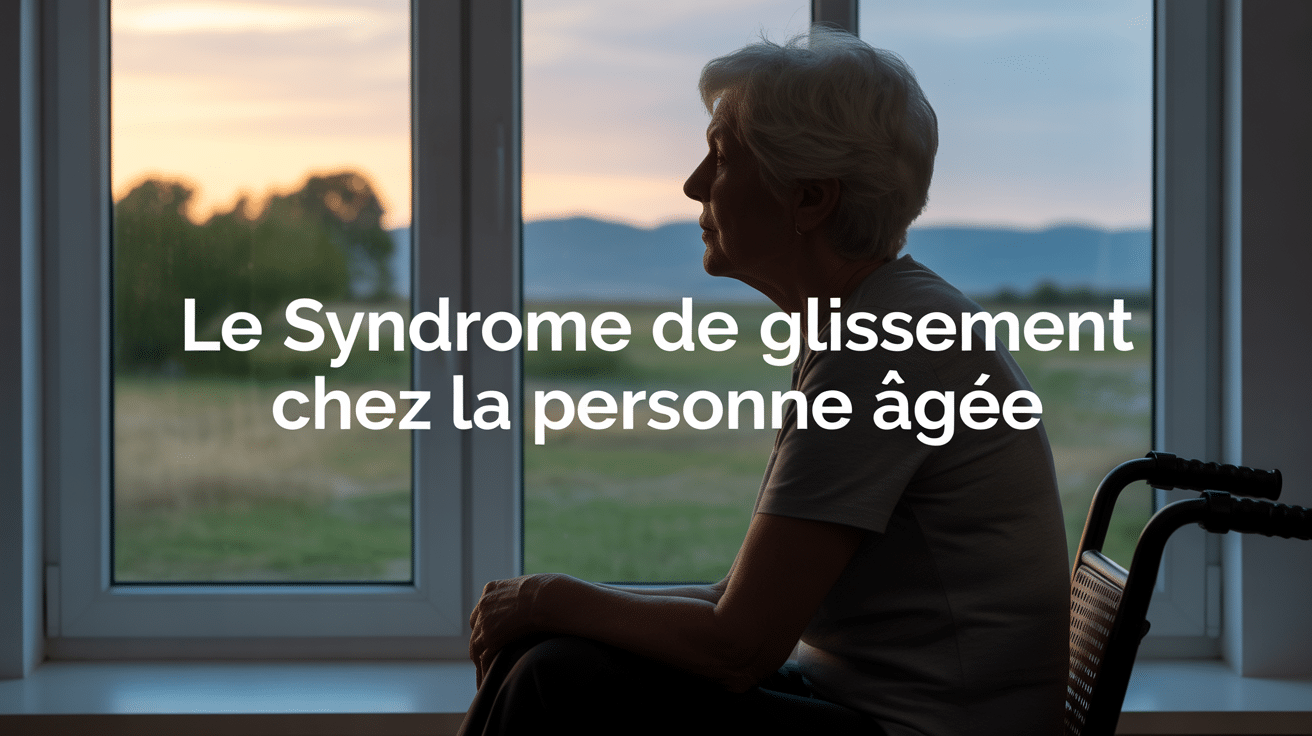 Silhouette âgée mélancolique, syndrome de glissement