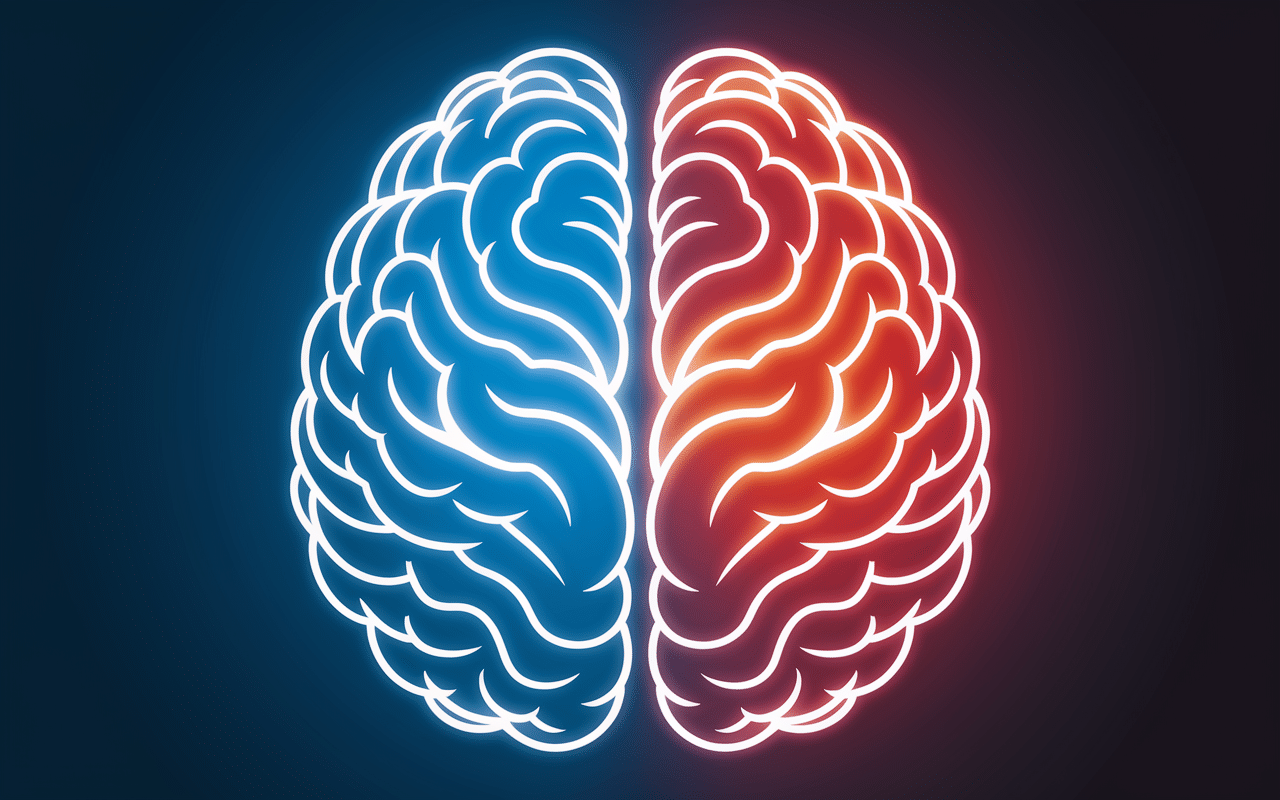 Illustration comparative systèmes nerveux calme et stressé