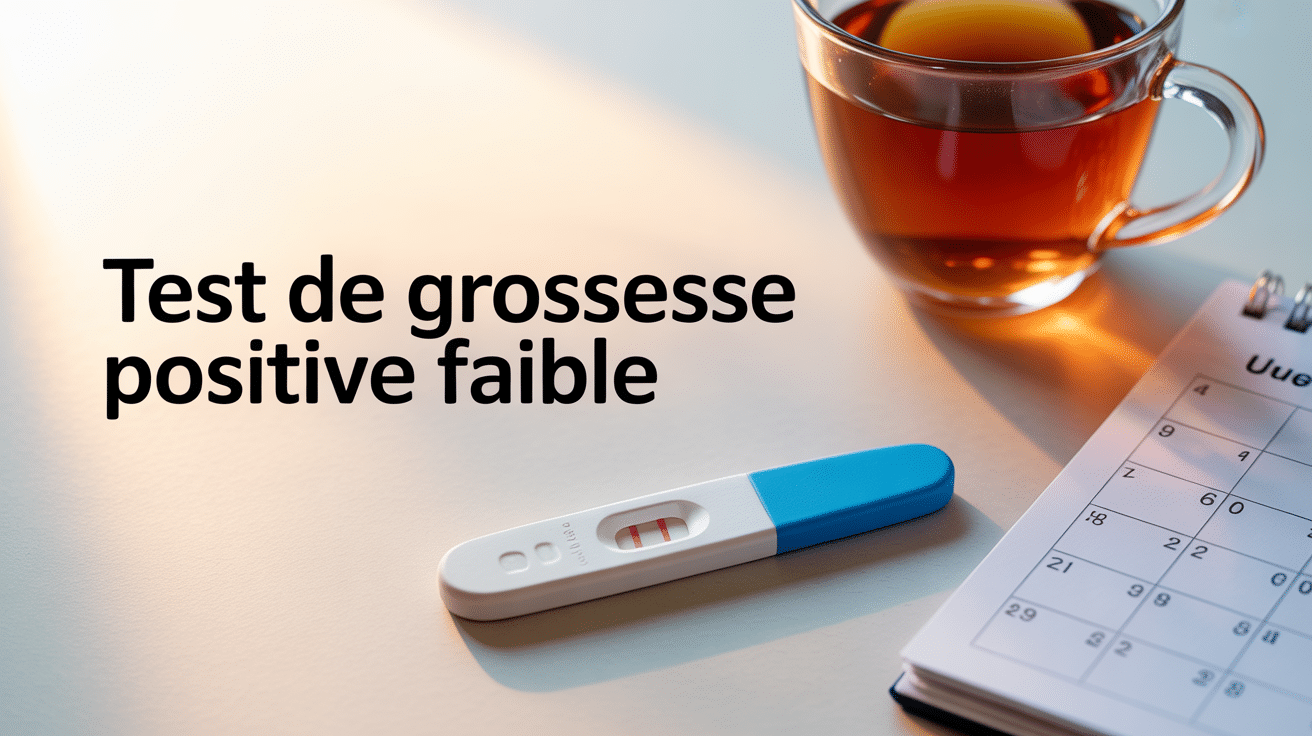 Test de grossesse avec ligne positive faible