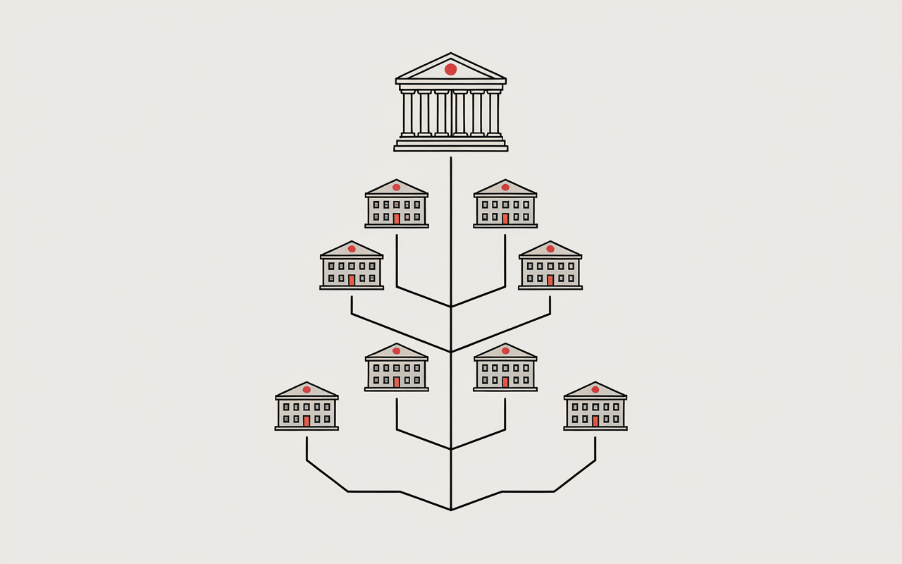 Schéma comparatif unité légale et établissements SIRET