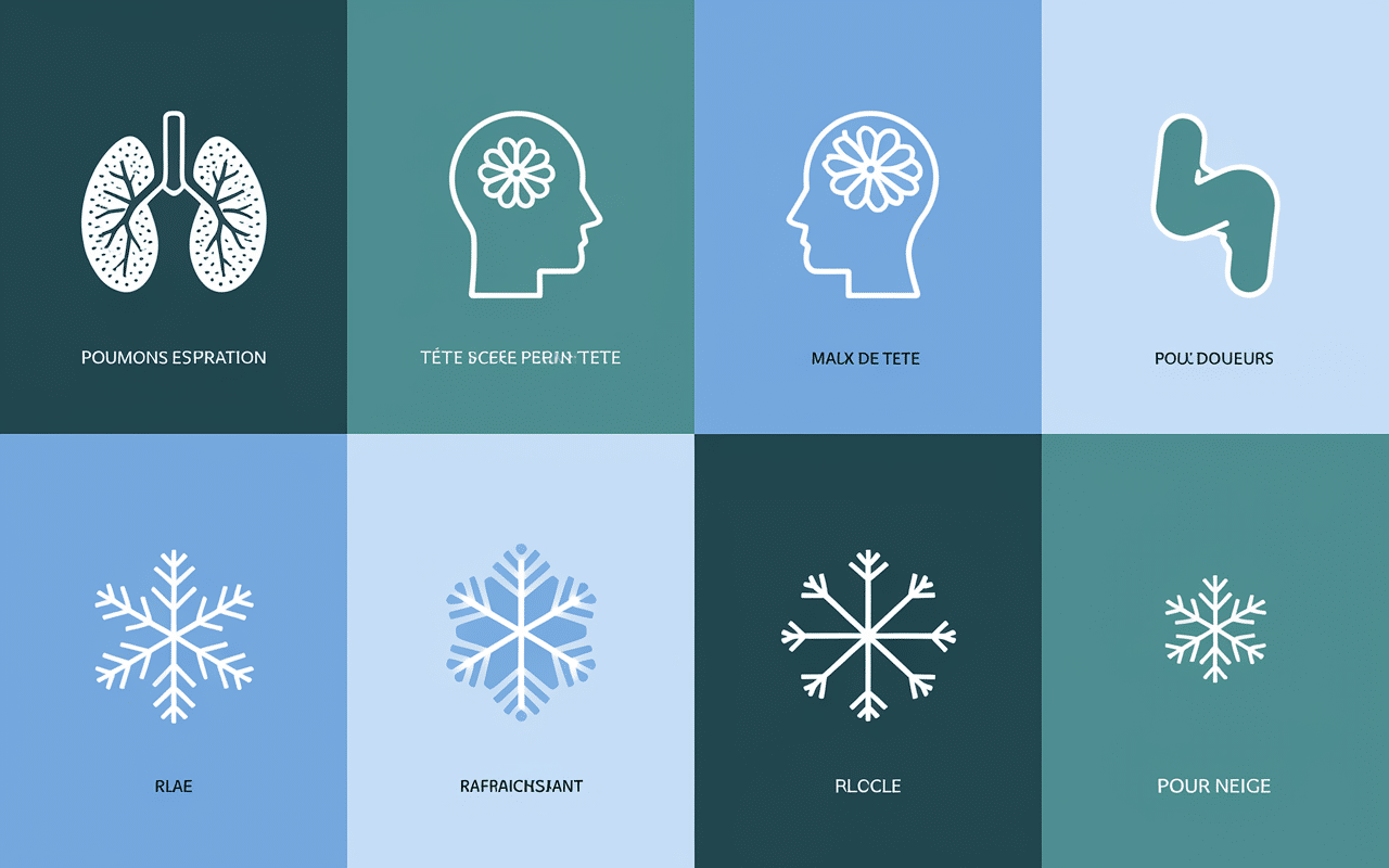 Schema bienfaits respiratoires maux tete douleurs effet rafraichissant baume du tigre blanc