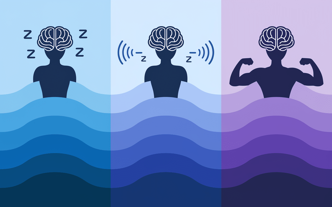 Phases du sommeil illustrées pour calculateur de sommeil