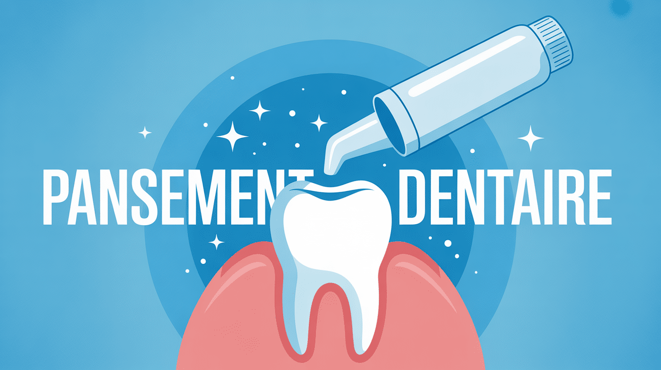Dent avec cavite et ciment dentaire pansement