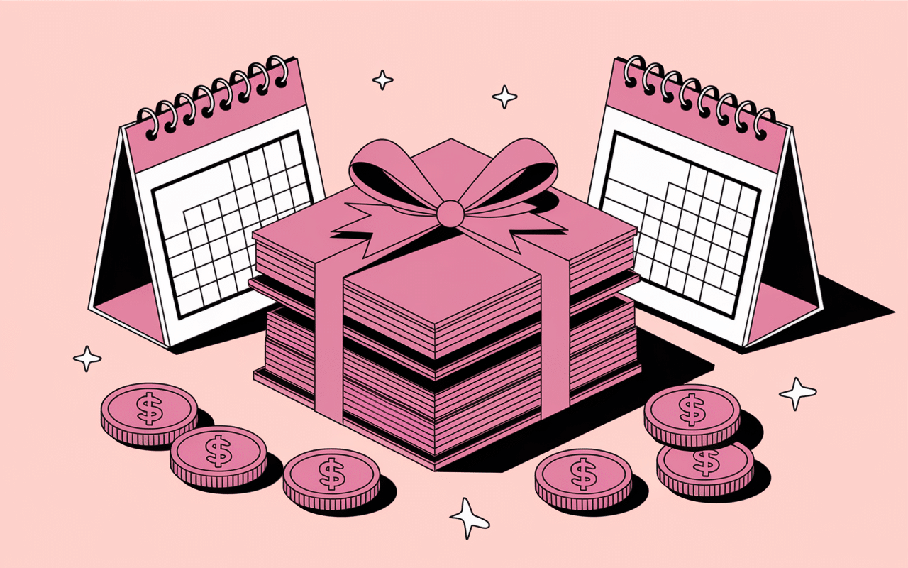 Concept abonnement magazine votre beauté avec magazines et calendrier