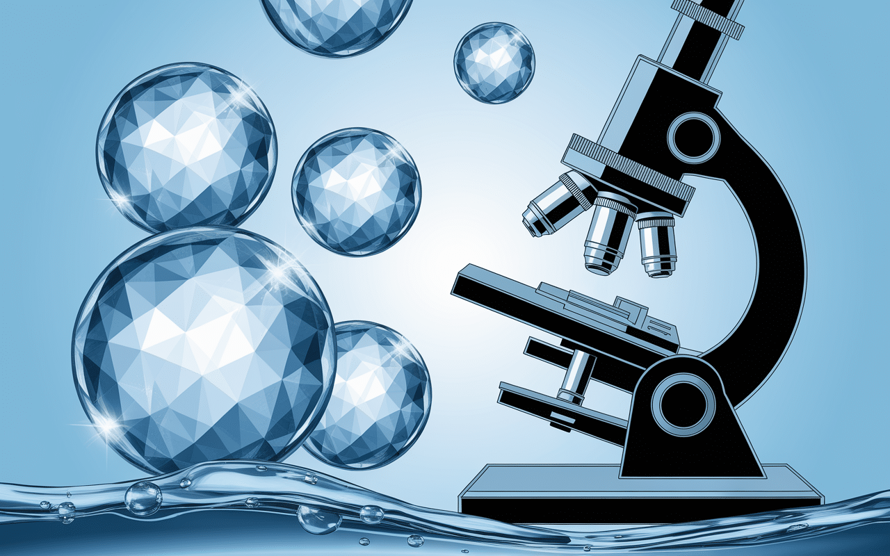 Particules d argent colloidal visibles au microscope dans l eau