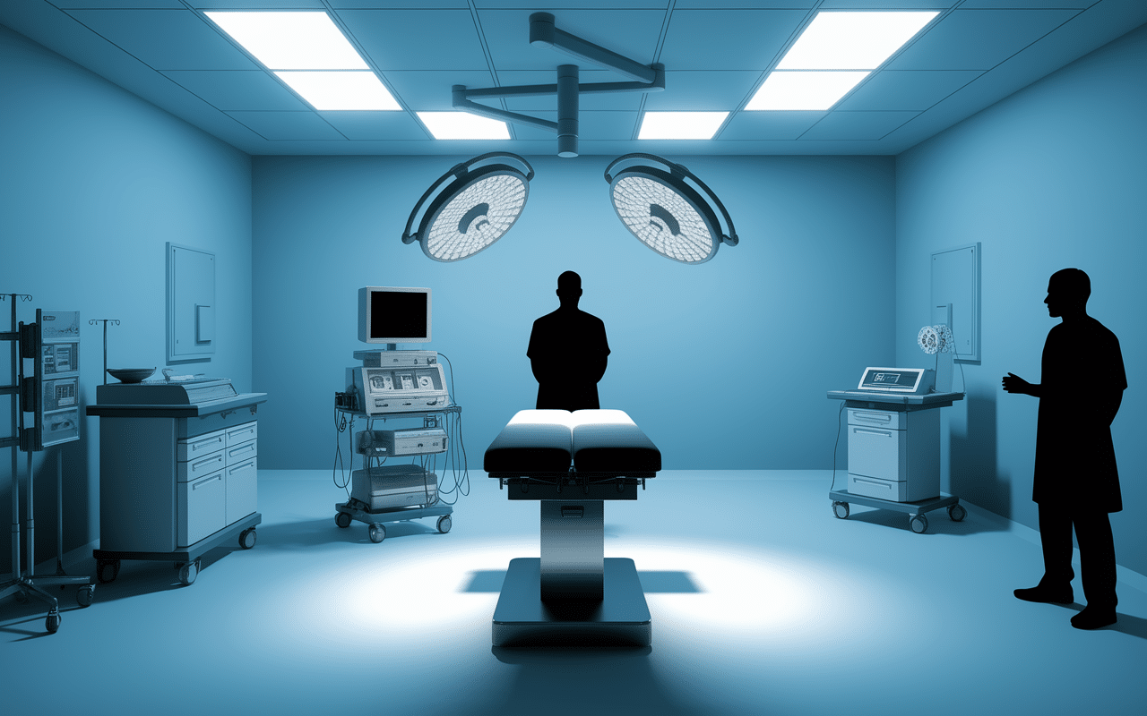 Salle opération posthectomie instruments chirurgicaux