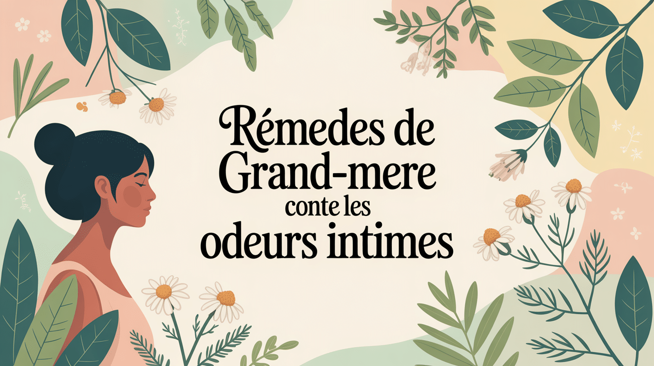 illustration femme silhouette plantes remede de grand mere contre les odeurs intimes