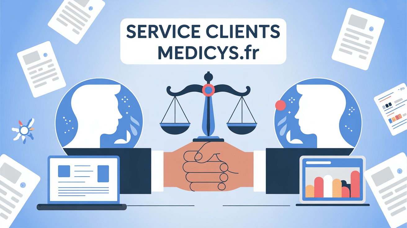 Illustration poignée de main service clients medicys.fr
