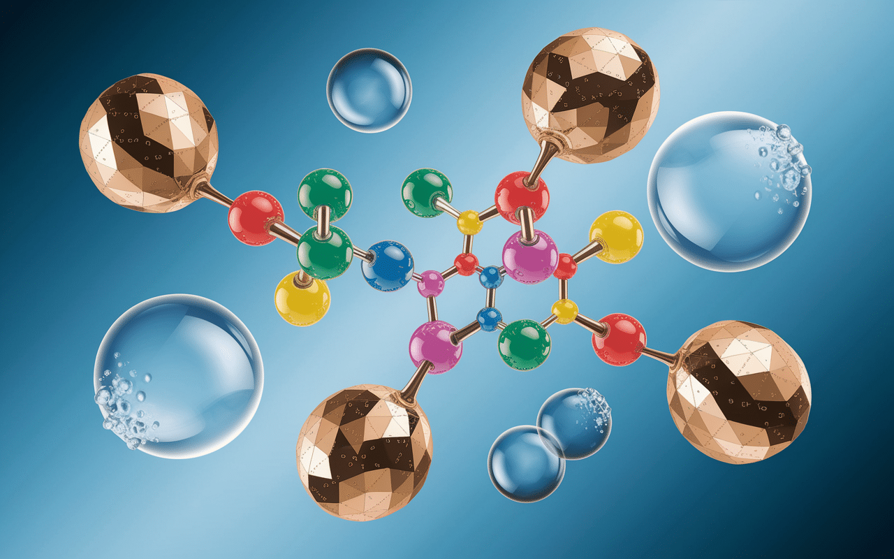 Illustration scientifique Aquaphor molécules