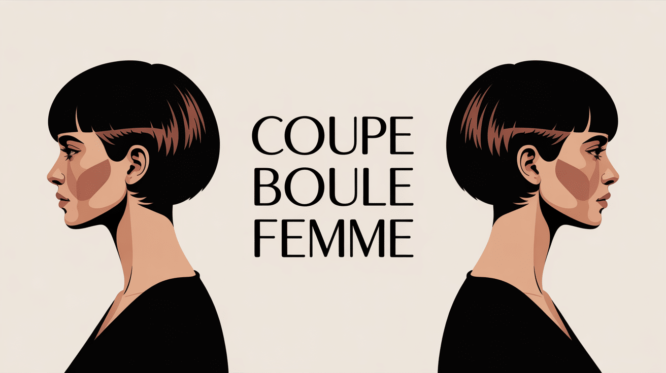 Portrait de coupe boule femme stylisé