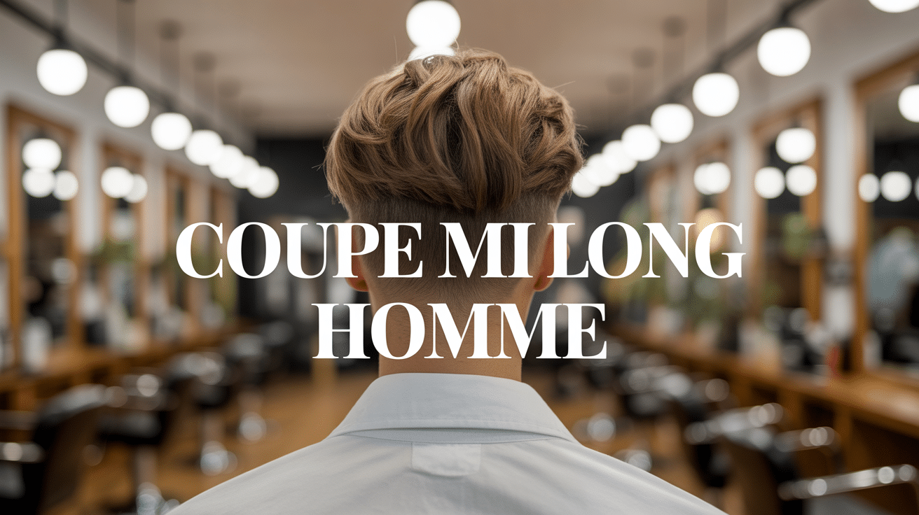 Jeune homme de dos avec coupe mi-longue